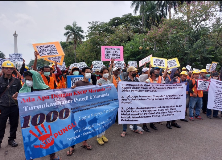 SP TKBMI Marunda dan Koprasi BJA Geruduk Kemenhub .