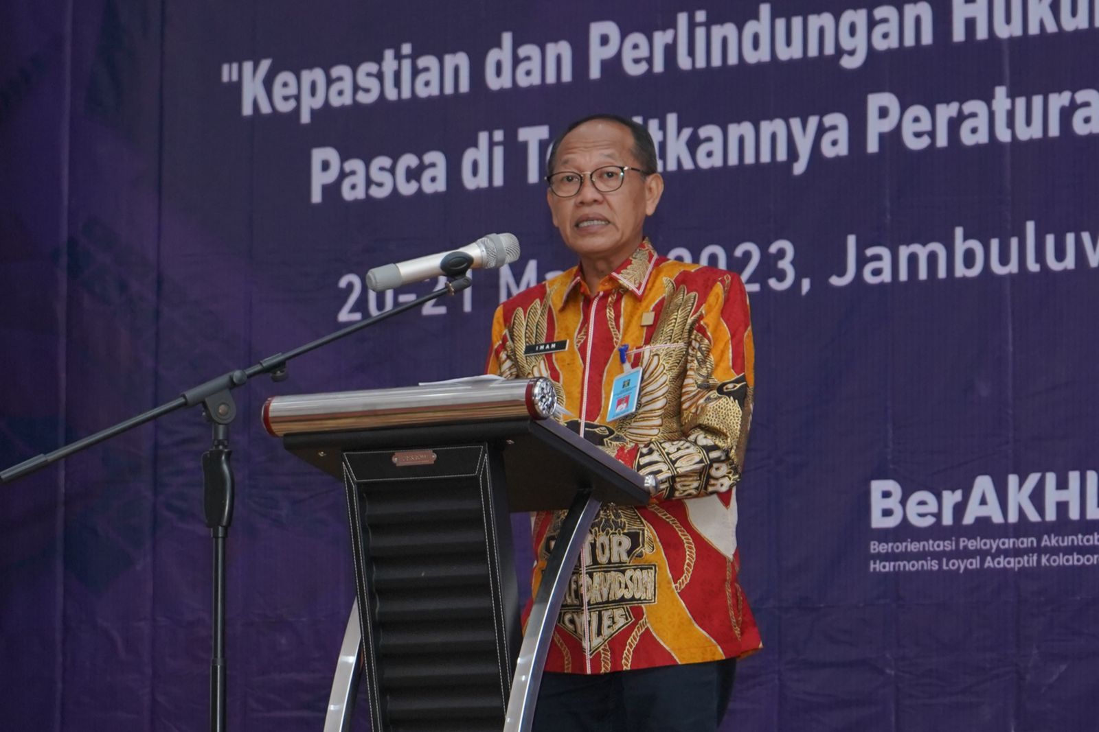 Teks foto : Kakanwil Kemenkumham Jatim, Imam Jauhari
