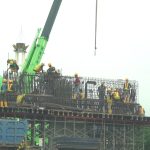 Teks foto : Proyek pembangunan flyover JPL 64 Krian