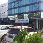 Teks foto : TKP pembobolan Kantor Bank Panin di jalan raya A. Yani Sidoarjo.