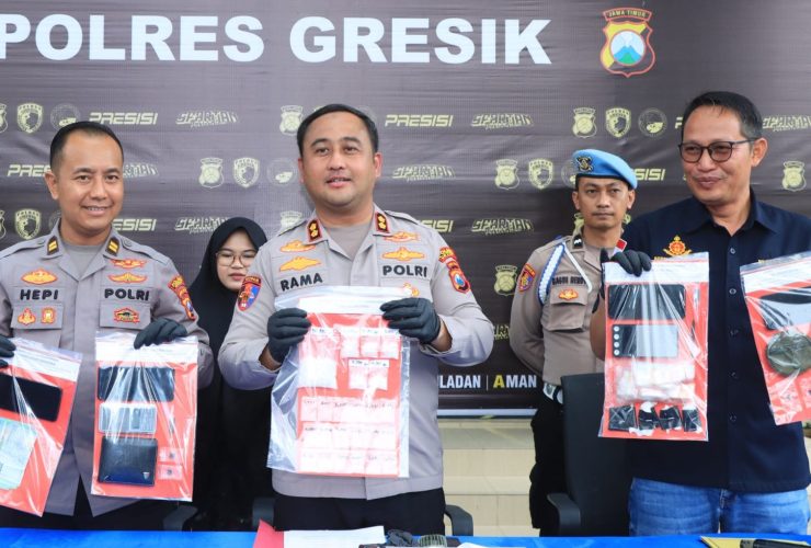 Polres Gresik Ringkus Empat Pengedar Narkoba Sita 68,211 Gram Sabu
