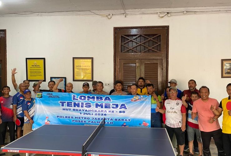 Polsek Palmerah Meriahkan Hari Bhayangkara ke-80 dengan Turnamen Tenis Meja
