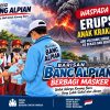 Waspada Debu Erupsi Anak Krakatau, Barisan Bang Alpian Bagikan Masker
