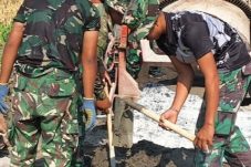 Satgas TMMD ke-130 Kodim Ngawi Maksimalkan Pembangunan Talud dan Pemasangan Stin